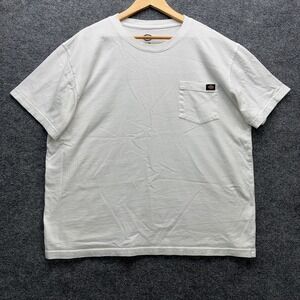 Dickies WS450WH Pocket T-Shirt Mens XL White Short Sleeve Cotton Workwear Tee
